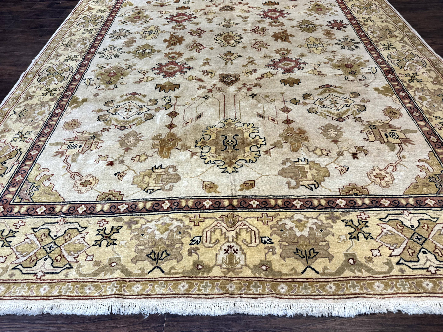 Turkish Oushak Rug 9x12, Oat Color, Wool Carpet - Nuvé