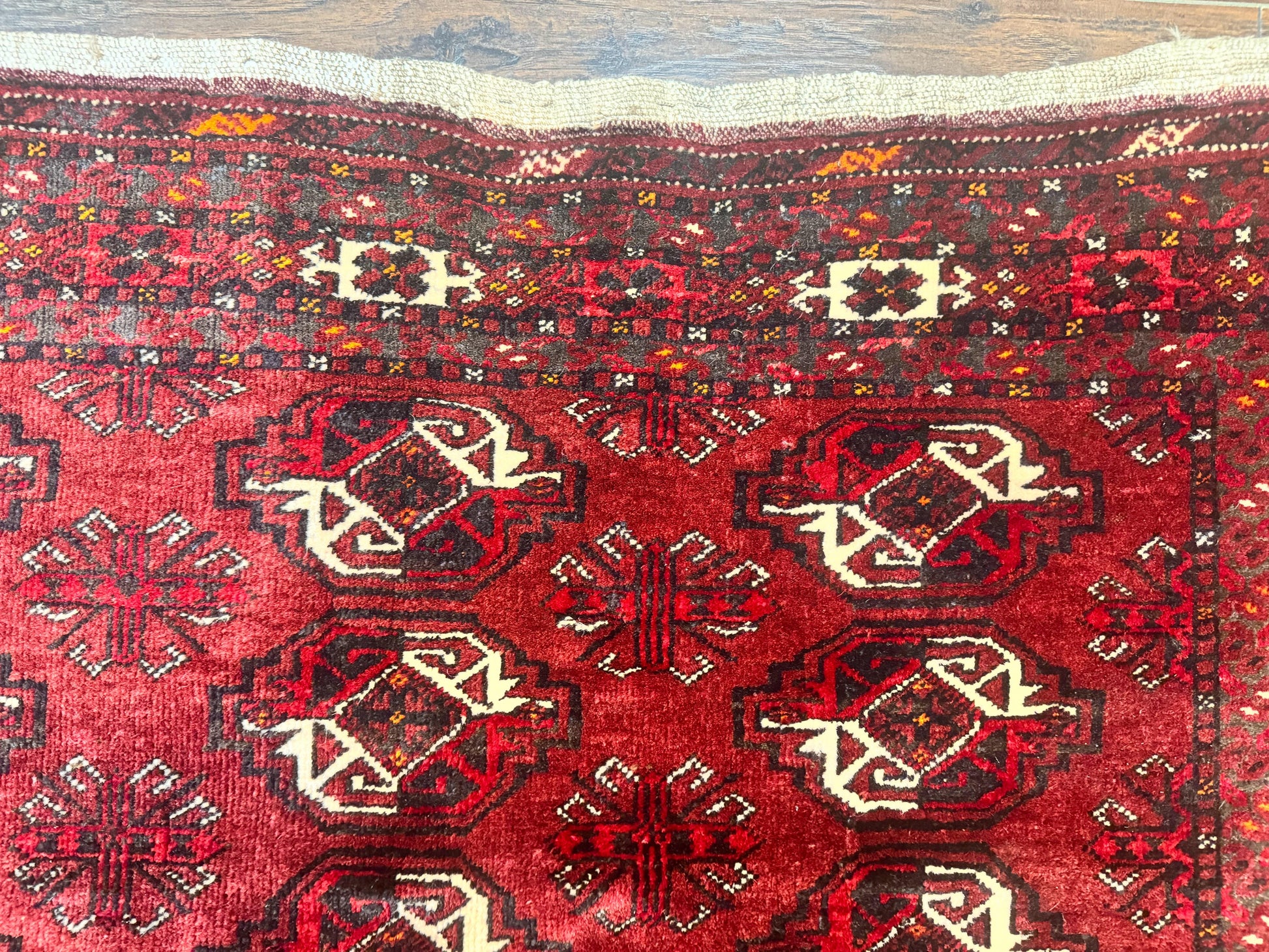 Antique Afghan Turkoman Mafrash Rug 3x5, Red, Hand Knotted, Wool, Tribal Collectible - Nuvé