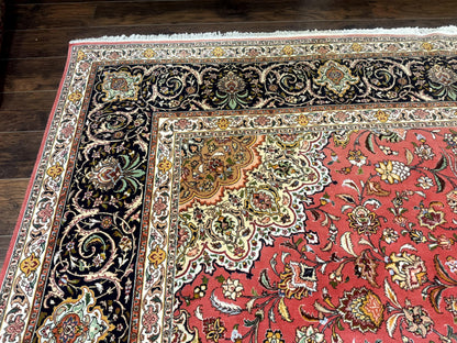 Persian Tabriz Rug 10x13 – Floral Medallion & Birds, Wool & Silk, 330 KPSI - Nuvé