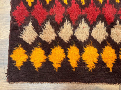 Shaggy Balouch Rug 3x4, Tribal Rug, Afghan Rug, Brown, Multicolor - Nuvé
