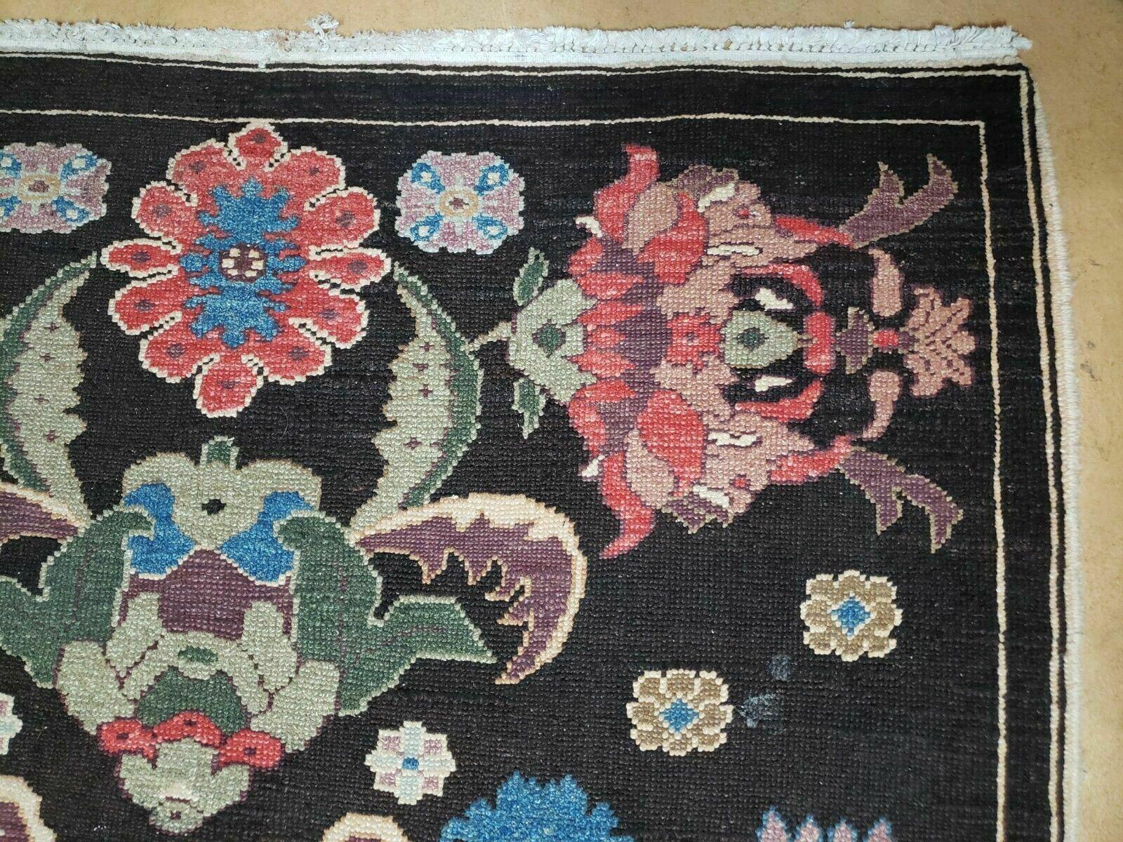 4' 5" X 16' 1" Antique Karabagh Caucasian Rug Handmade Wool Carpet Organic Dye - Nuvé