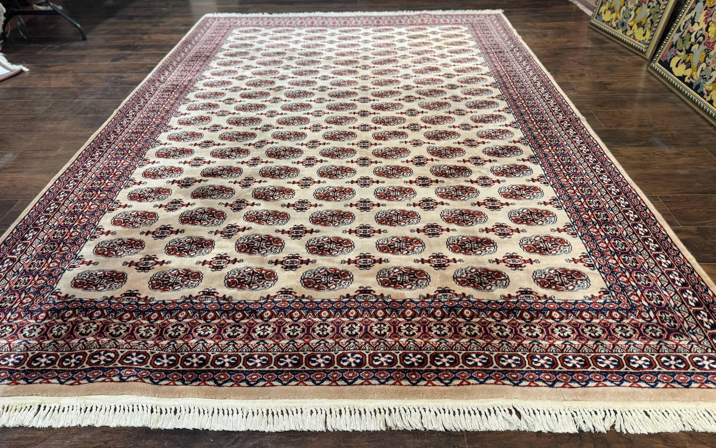 Karastan Rug 8.2 x 11.6 Beige Bokhara, Wool Pile, Vintage Discontinued Karastan Area Rug, Belgium Power Loomed Rug - Nuvé