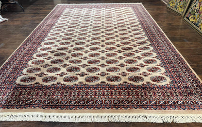 Karastan Rug 8.2 x 11.6 Beige Bokhara, Wool Pile, Vintage Discontinued Karastan Area Rug, Belgium Power Loomed Rug - Nuvé