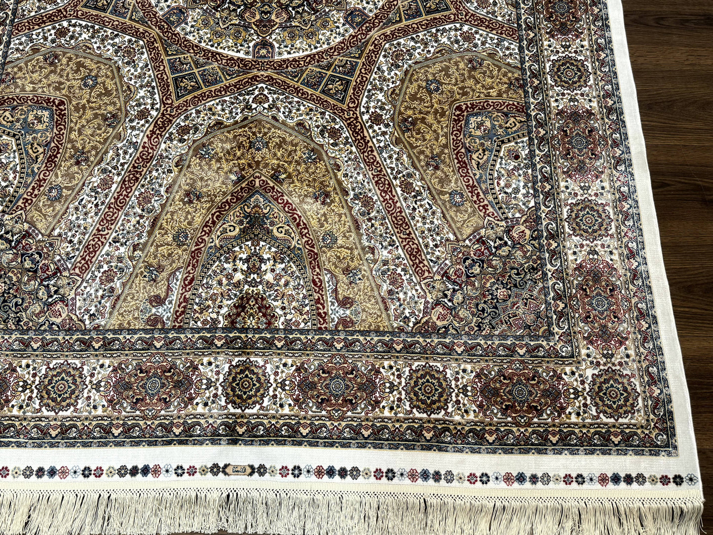 Turkish Silk Rug 5 x 7.6, Dome Design, Bamboo Silk, New - Nuvé