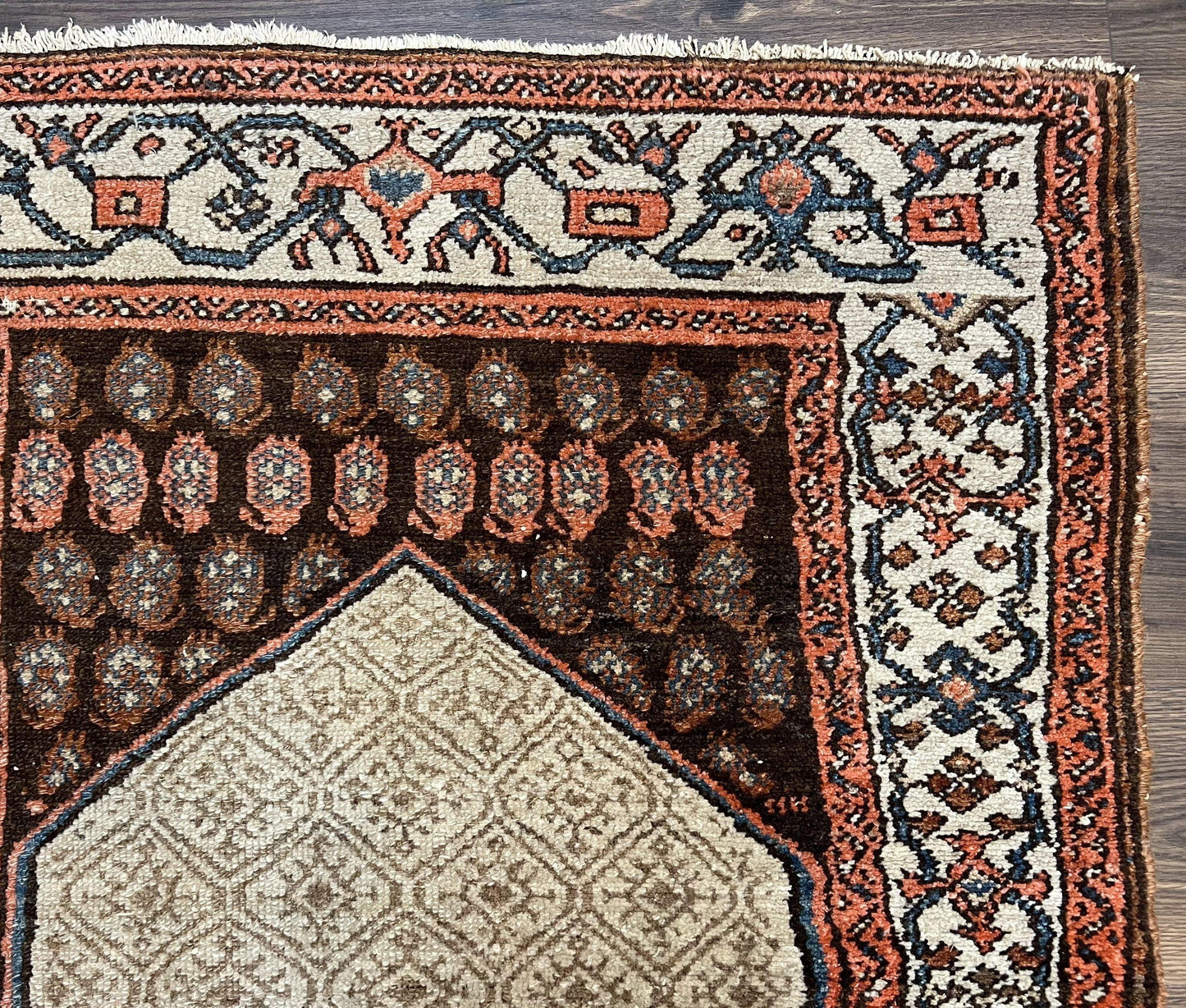 Rare Persian Tribal Runner Rug 3.5 x 10, Sarab Serab Kalegy Carpet, Antique 1920s Collectible Geometric Medallion Oriental Wool Runner, Hand Knotted, Camel Hair Color - Nuvé