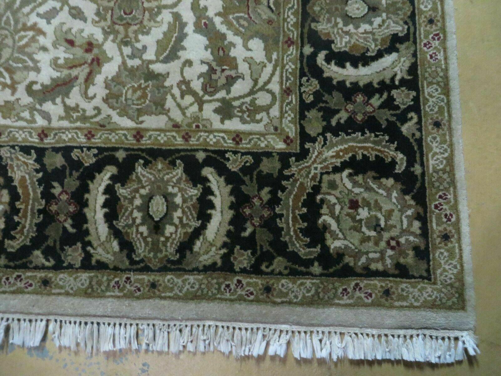 6' X 9' Vintage Handmade India Top Quality Jaipur Floral Oriental Tea Wash Nice - Nuvé