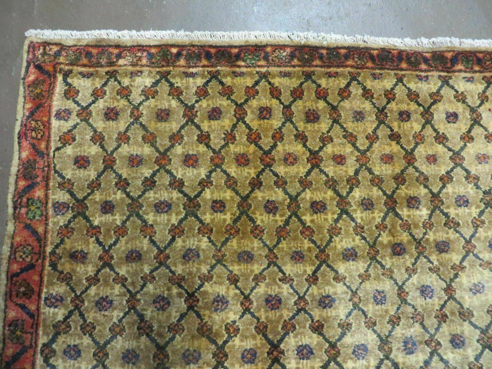 4' X 6' Handmade Indian Allover Wool Rug Camel Hair Color #119 - Nuvé