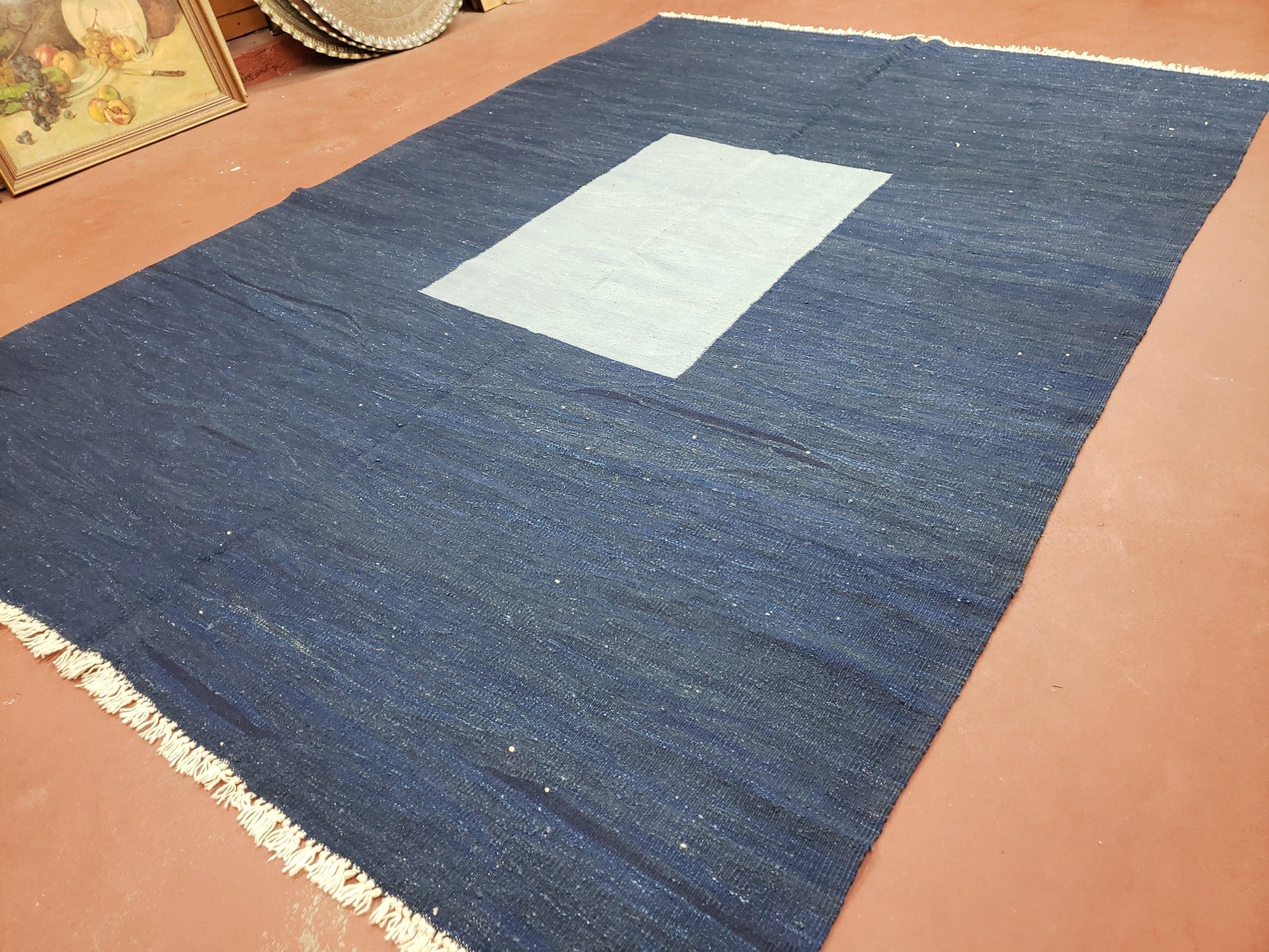 Large Turkish Kilim Rug, 6x9 - 7x10 Rug, Flatweave Carpets, Blue Rug, Abstract Rug, Playroom Rug, Rug for Nursery Room, Boho Rug, Wool - Nuvé