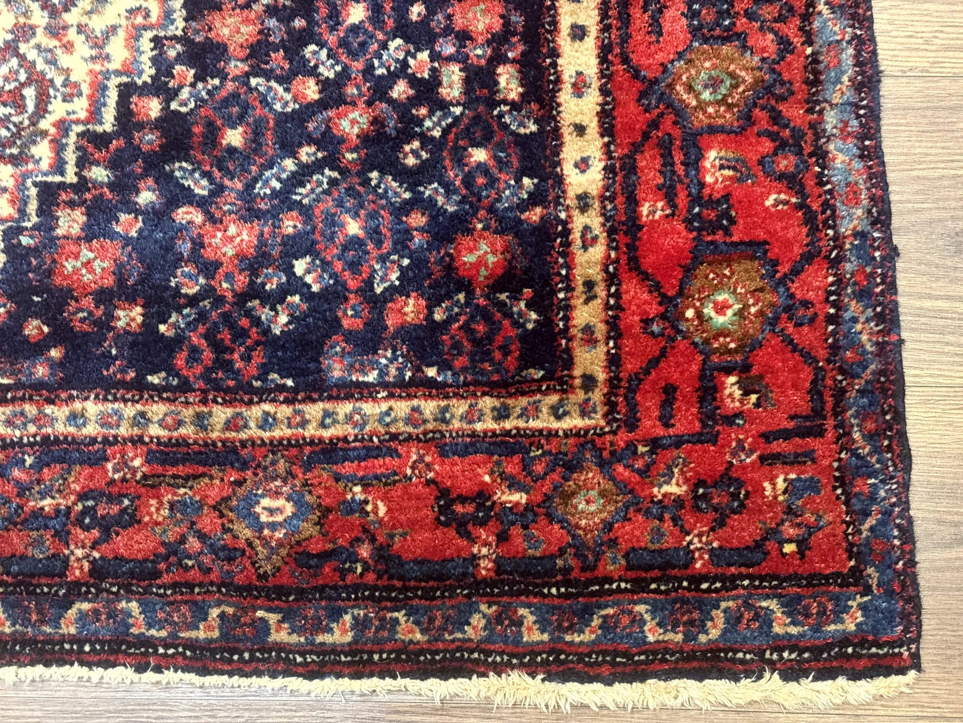 Antique Persian Kurdish Senneh Rug 4x5 Tribal Carpet Wool Geometric Medallion - Nuvé