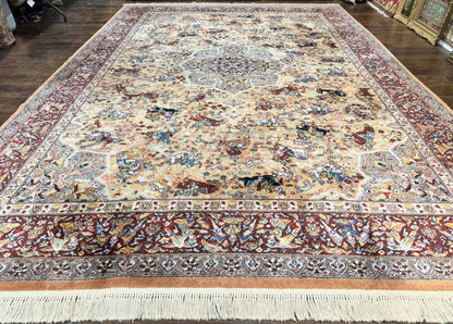 Karastan Rug 10x14 - Persian Hunting  #723 - Wool Pile, Vintage