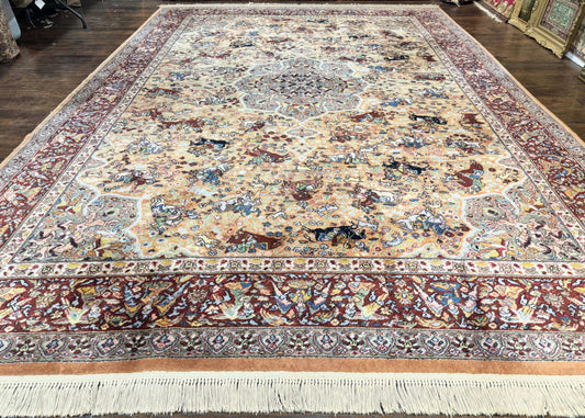 Karastan Rug 10x14 - Persian Hunting  #723 - Wool Pile, Vintage
