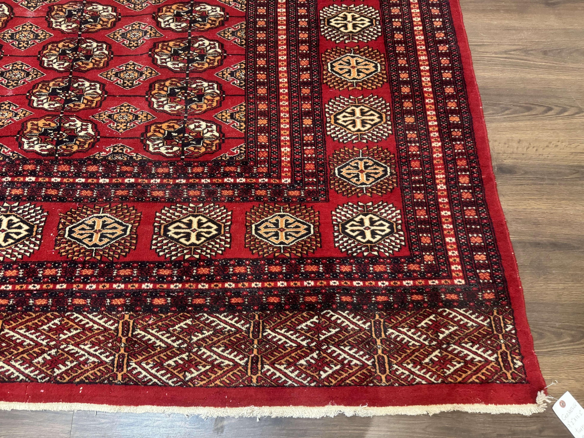 Bokhara Rug 9x12, Red Turkoman Rug, Pakistani Rug, Tribal Carpet, Wool Rug, Red Rug - Nuvé