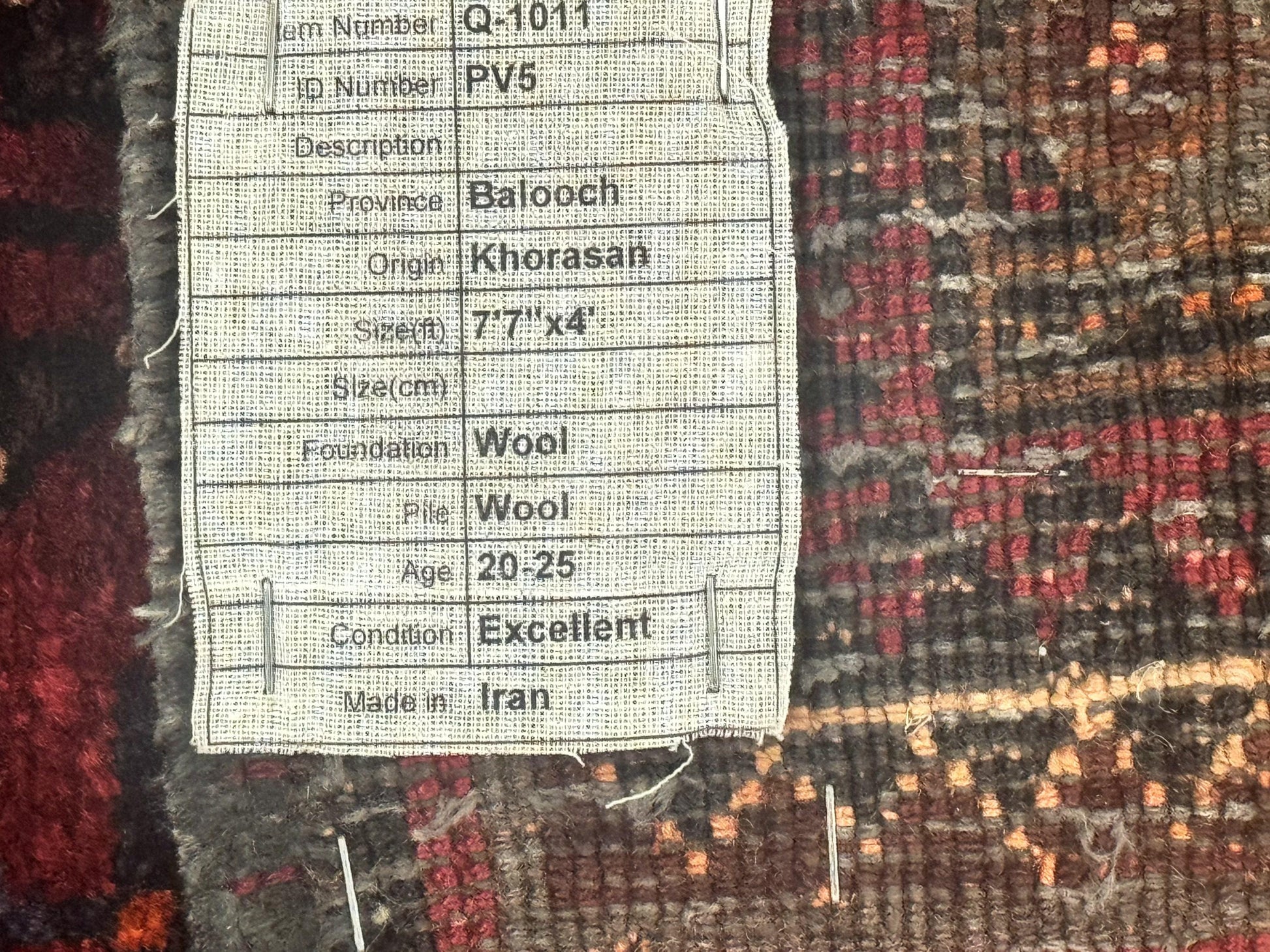 Persian Turkoman Tribal Rug 4x8, Handmade Vintage Wool Carpet, Red, Bohemian Rug - Nuvé