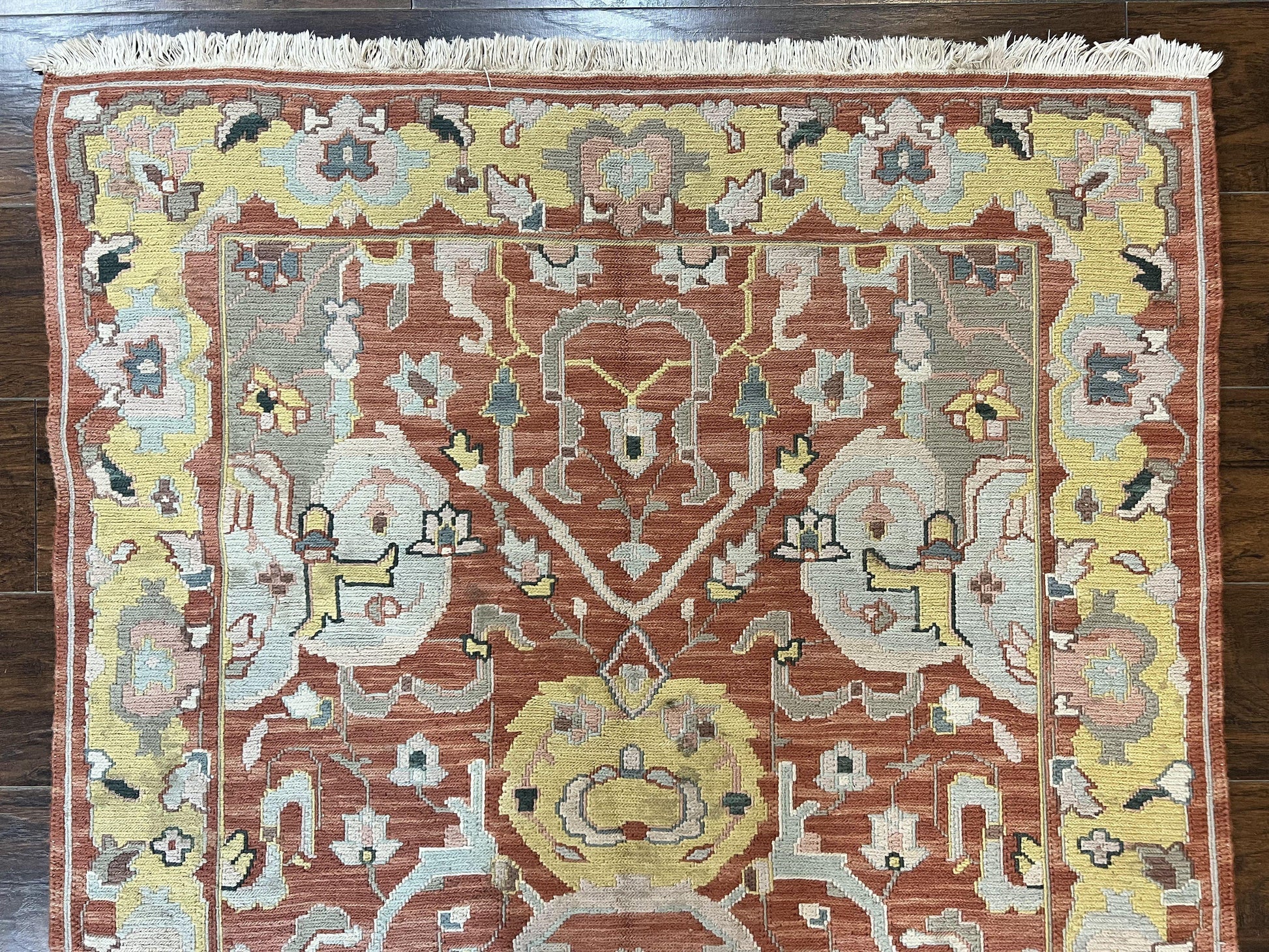 Turkish Flatweave Kilim Rug 4x6, Geometric Wool Handmade Carpet, Vintage - Nuvé
