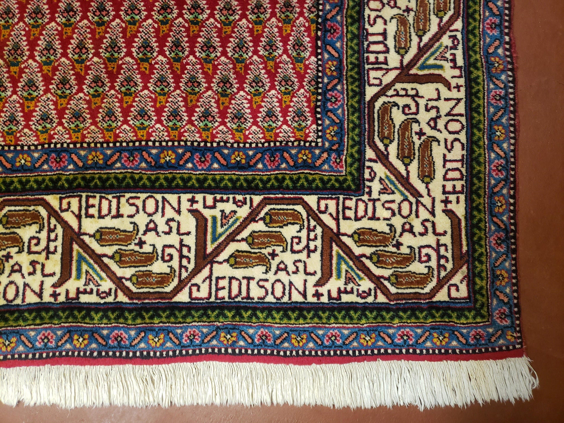 6x9 Finely Woven Turkish Tribal Rug, Boteh/Paisley Pattern, Red & Beige Area Rug, Vintage Wool Carpet, Entryway Rug, Hand-Knotted Foyer Rug - Nuvé