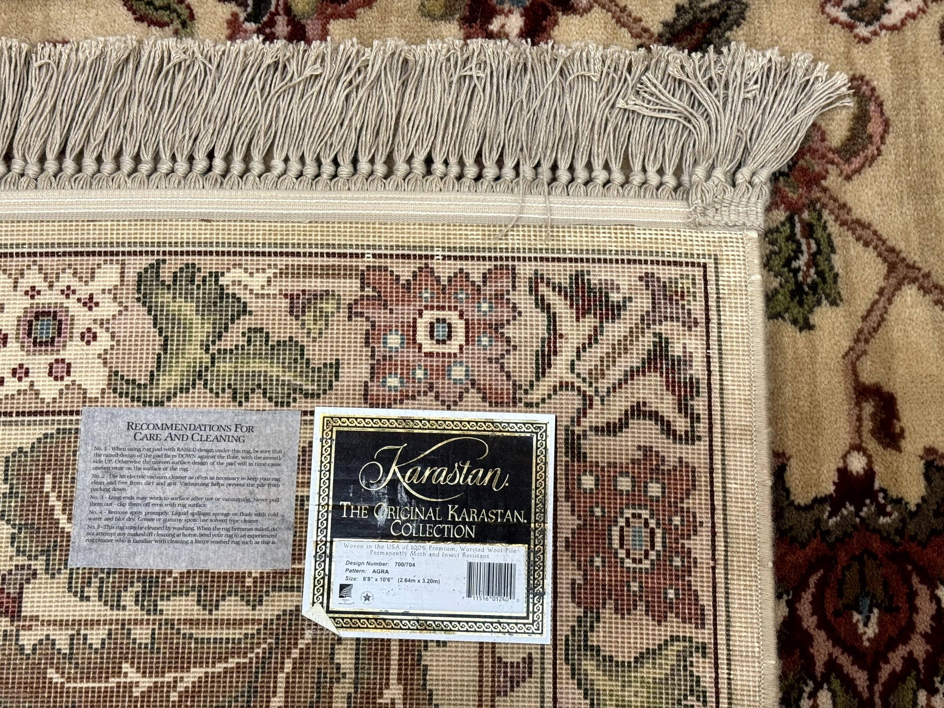 8.8 x 10.6 Karastan Agra Rug #704, Original 700 Series, Discontinued, Wool Pile, Vintage, Rare - Nuvé