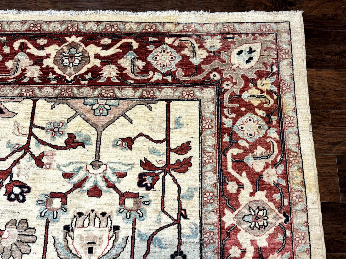Peshawar Rug 10x14, Beige and Rust Red, Large Pak Persian Rug, Pakistani Rug - Nuvé