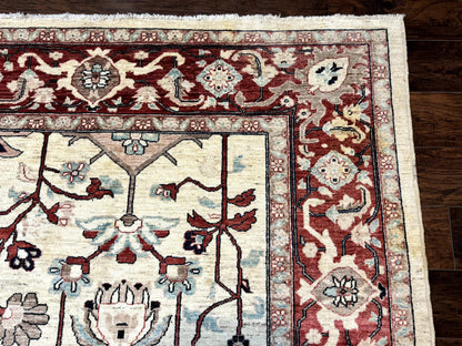Peshawar Rug 10x14, Beige and Rust Red, Large Pak Persian Rug, Pakistani Rug - Nuvé