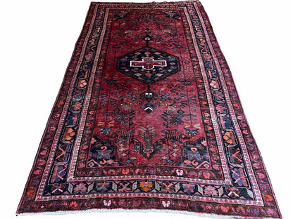 5.5 X 10 Handmade Wool Tribal Gallery Rug Wide Runner Corridor Rug Floral Red - Nuvé