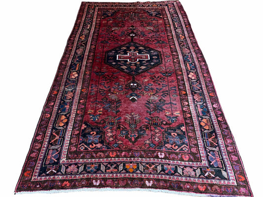 5.5 X 10 Handmade Wool Tribal Gallery Rug Wide Runner Corridor Rug Floral Red - Nuvé