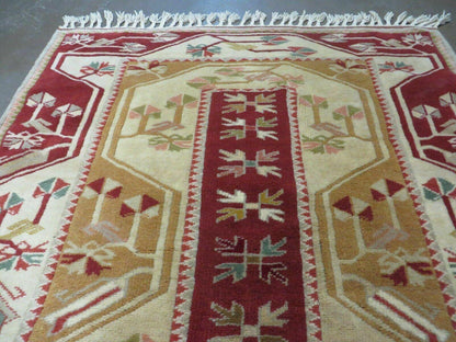 4' X 6' Vintage Handmade Knotted Turkish Kazak Pattern Wool Rug Carpet Nice - Nuvé