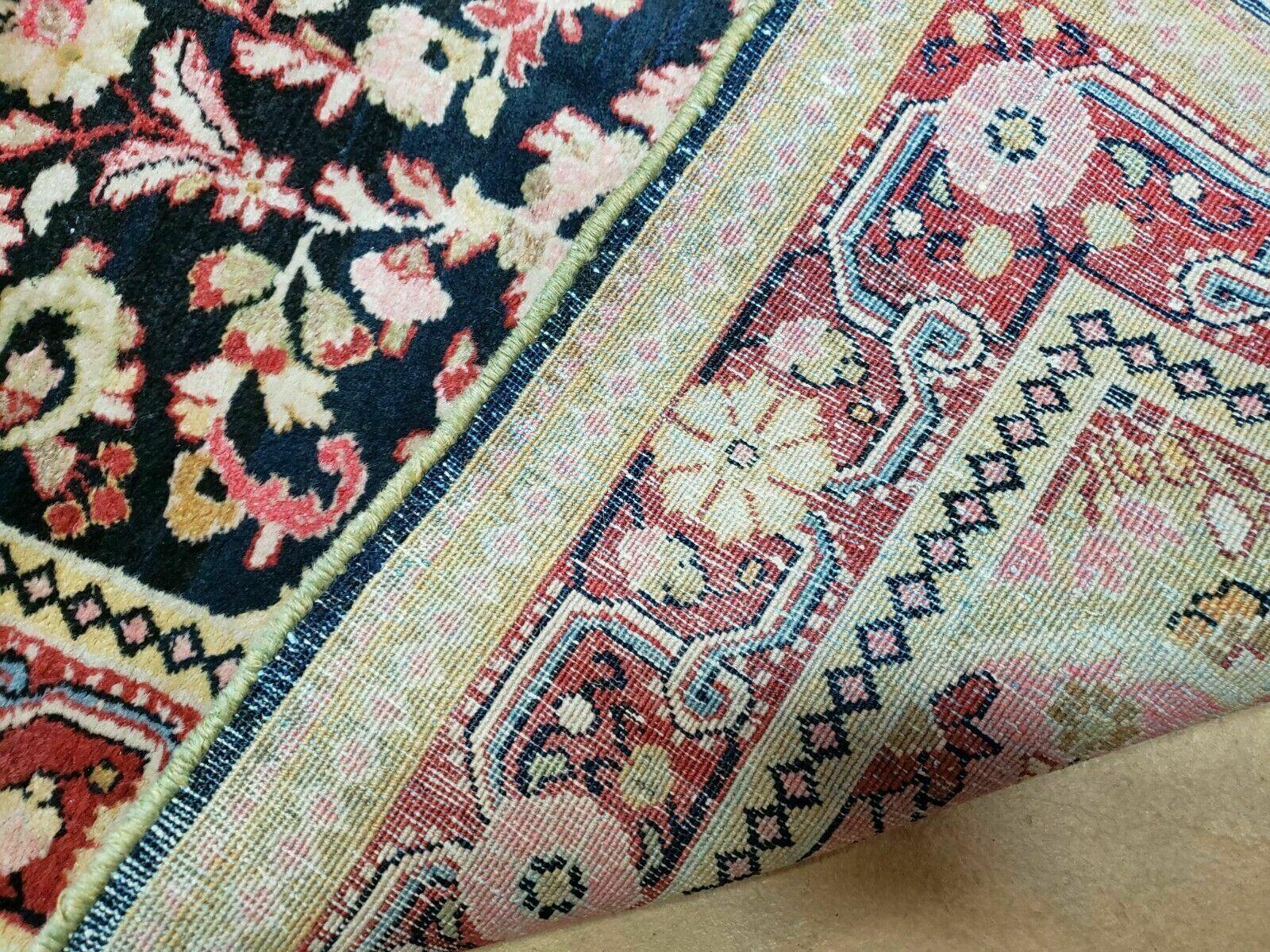 4' X 6' Antique Handmade India Floral Oriental Wool Rug Carpet Organic Blue - Nuvé