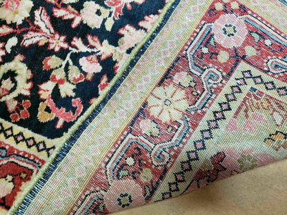 4' X 6' Antique Handmade India Floral Oriental Wool Rug Carpet Organic Blue - Nuvé