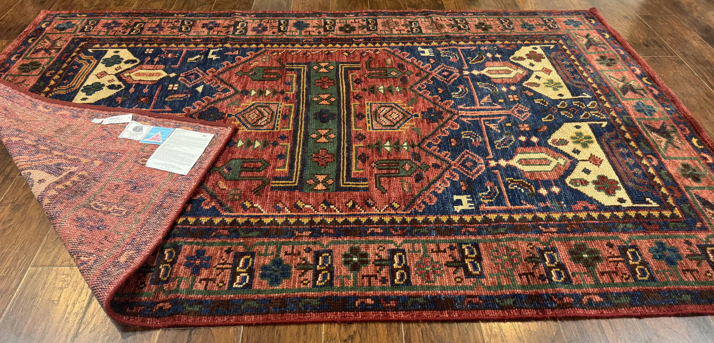 Persian Tribal Heriz Design Rug 6x9, Pottery Barn Rug, Hand Knotted Wool Vintage Rug - Nuvé