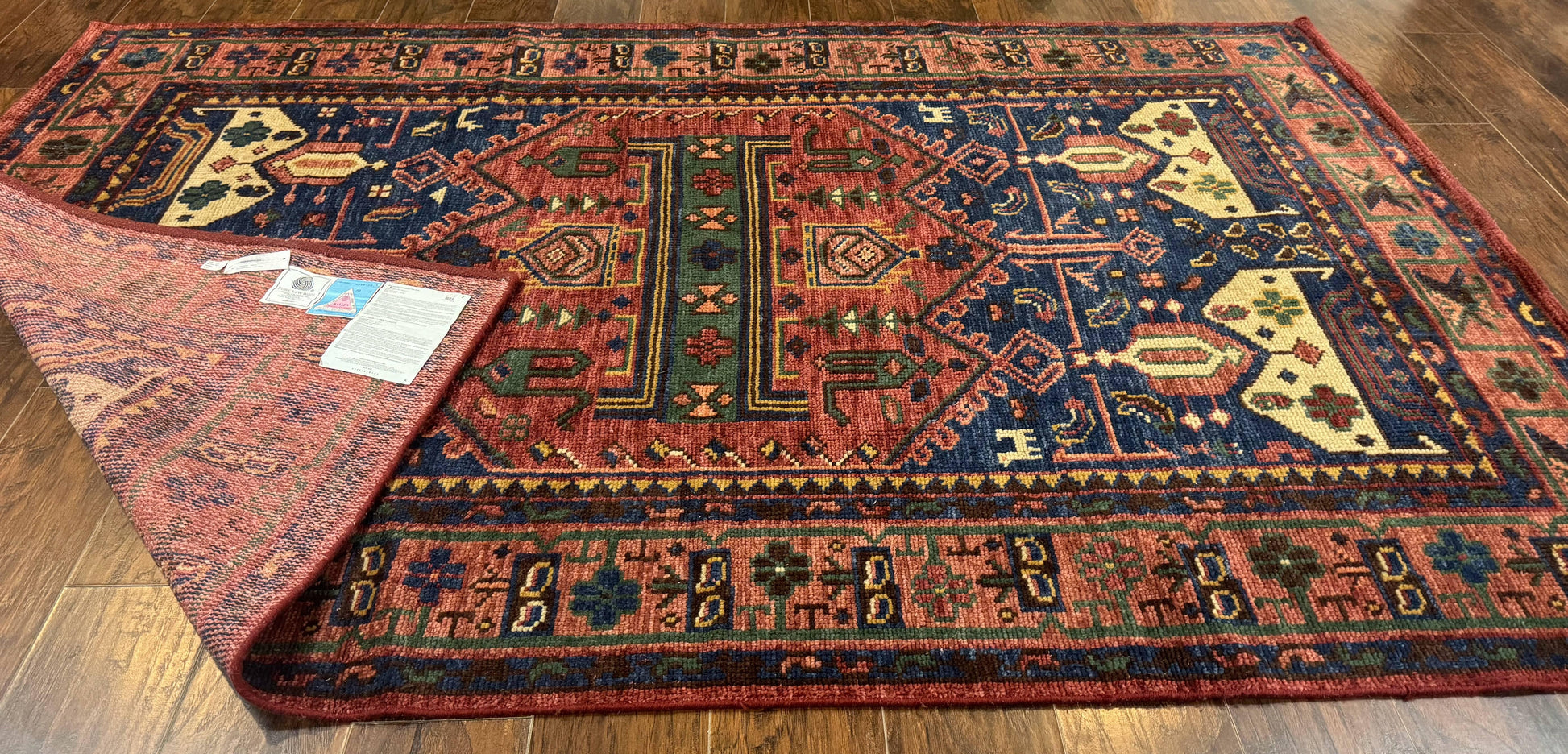 Persian Tribal Heriz Design Rug 6x9, Pottery Barn Rug, Hand Knotted Wool Vintage Rug - Nuvé