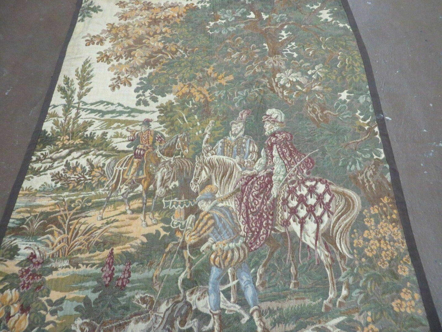 4' X 5' Vintage Tapestry Belgium Hand Loomed Victorian Nice 90f - Nuvé