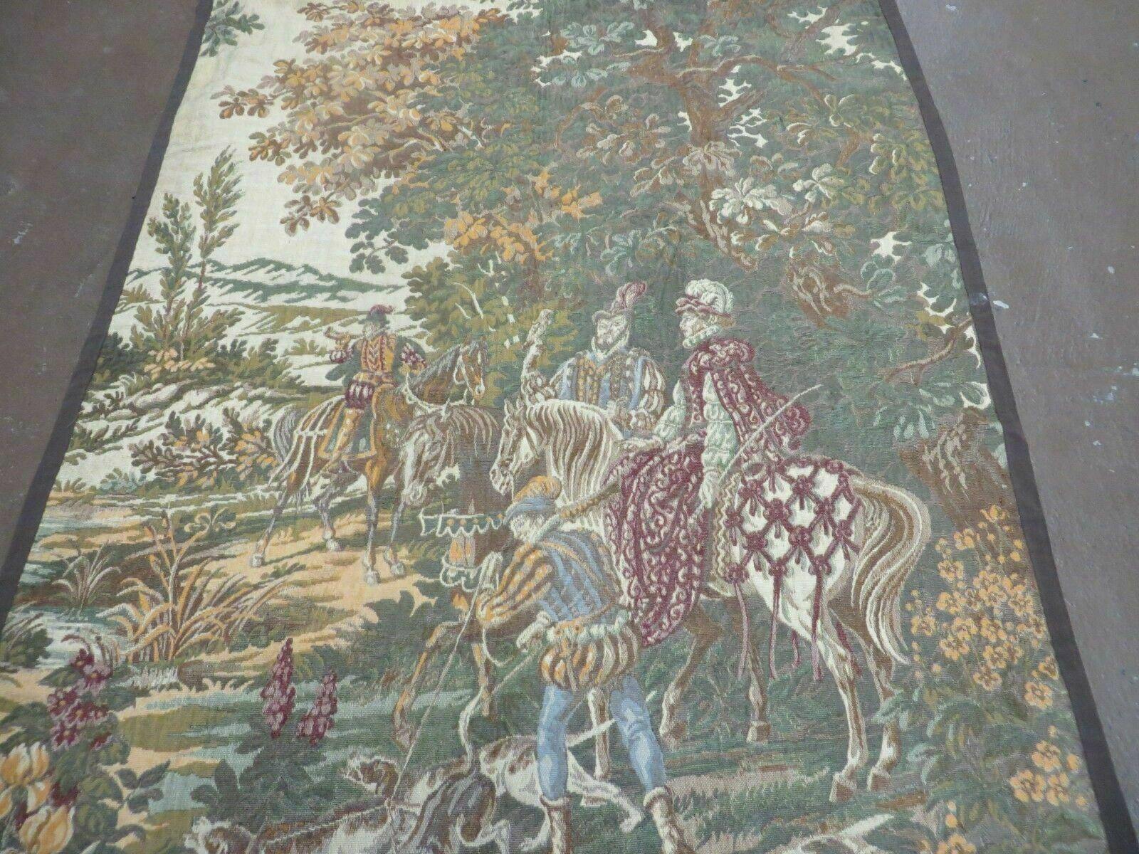 4' X 5' Vintage Tapestry Belgium Hand Loomed Victorian Nice 90f - Nuvé