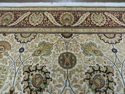 9' X 12' Vintage Handmade Wool Rug Pakistani Floral Design Nice Vegetable Dye - Nuvé