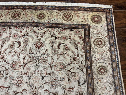 Persian Kashan Rug 5x7, Beige, Fine 250 KPSI - Nuvé