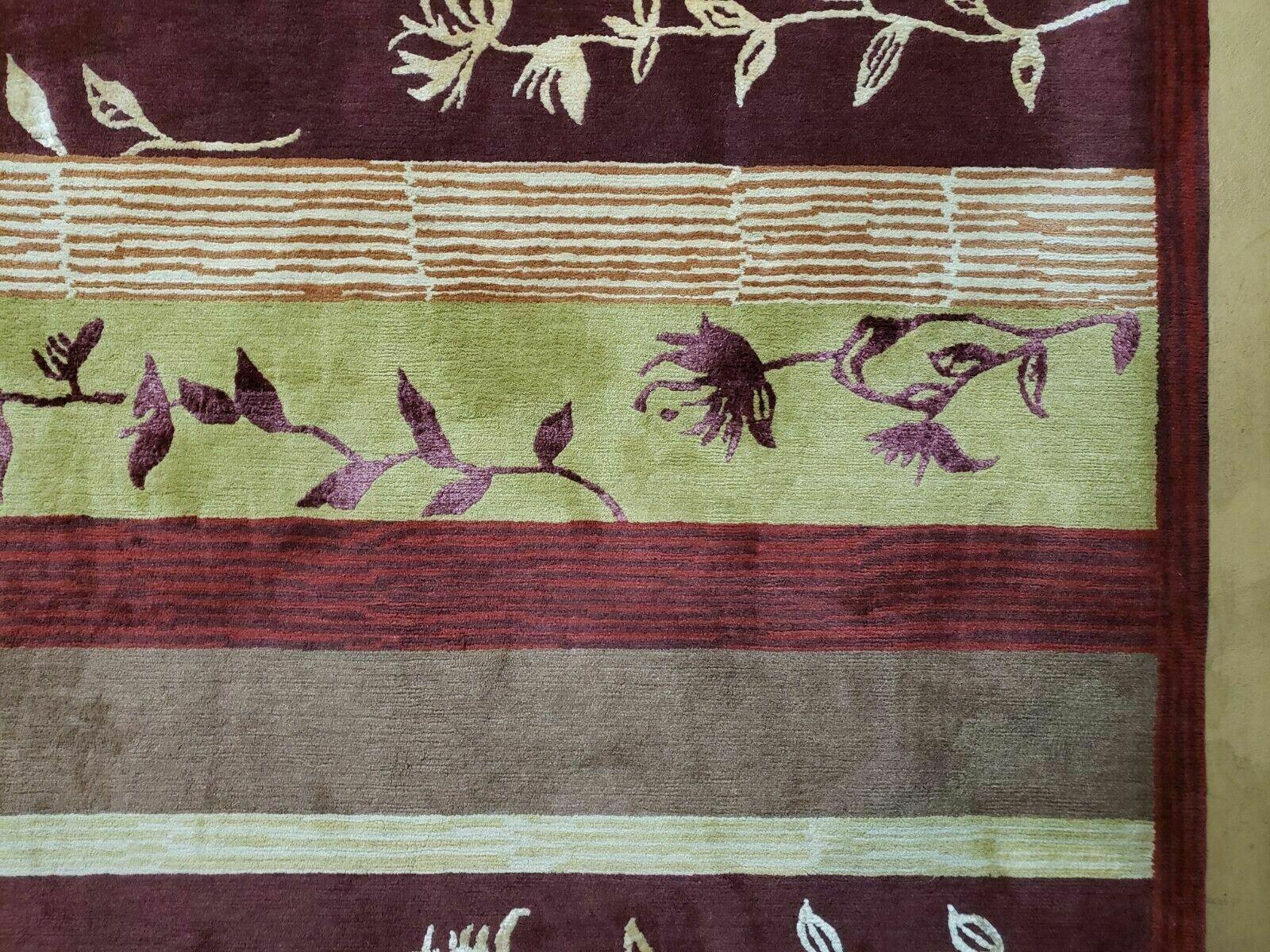 8' X 11' Tibetan Nepal Art Deco Hand Knotted Wool Rug Modern Contemporary Nice - Nuvé