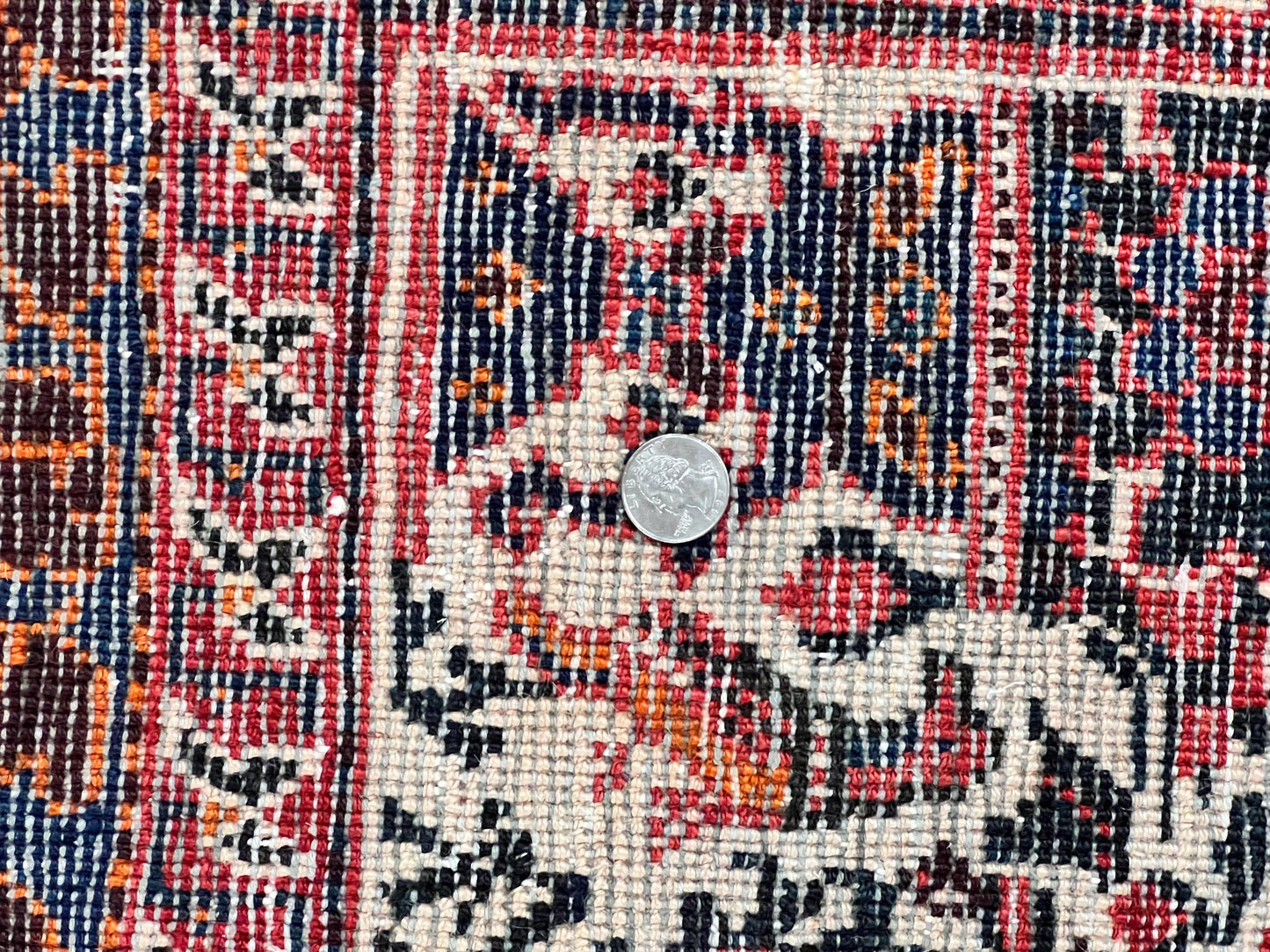 Persian Afshar Rug 6x8, Wool Hand Knotted Semi Antique Vintage Carpet, Floral Allover, Repeated Birds Flowers Vases Motifs - Nuvé