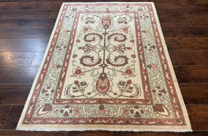 Indo Mahal Rug 4 x 5.6, Indian Handmade Wool Area Rug - Nuvé