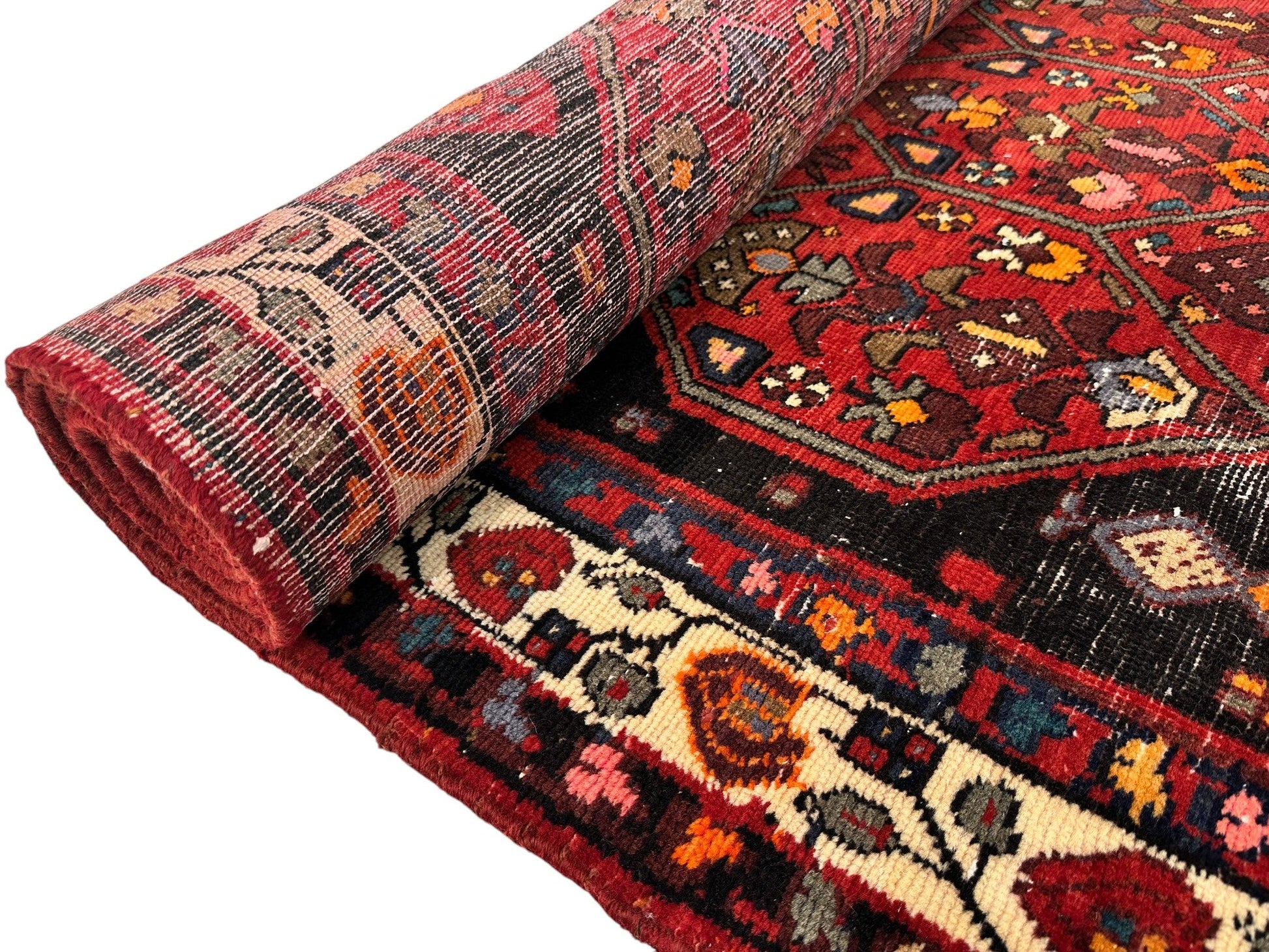 Vintage Persian Hosseinabad Runner Rug - 4’2” x 10’5” - Handwoven Wool, Circa 1950s - Nuvé