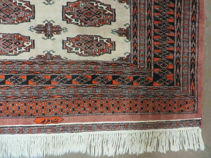4' X 6' Vintage Handmade Bokhara Turkoman Pakistan Wool Rug Carpet Nice