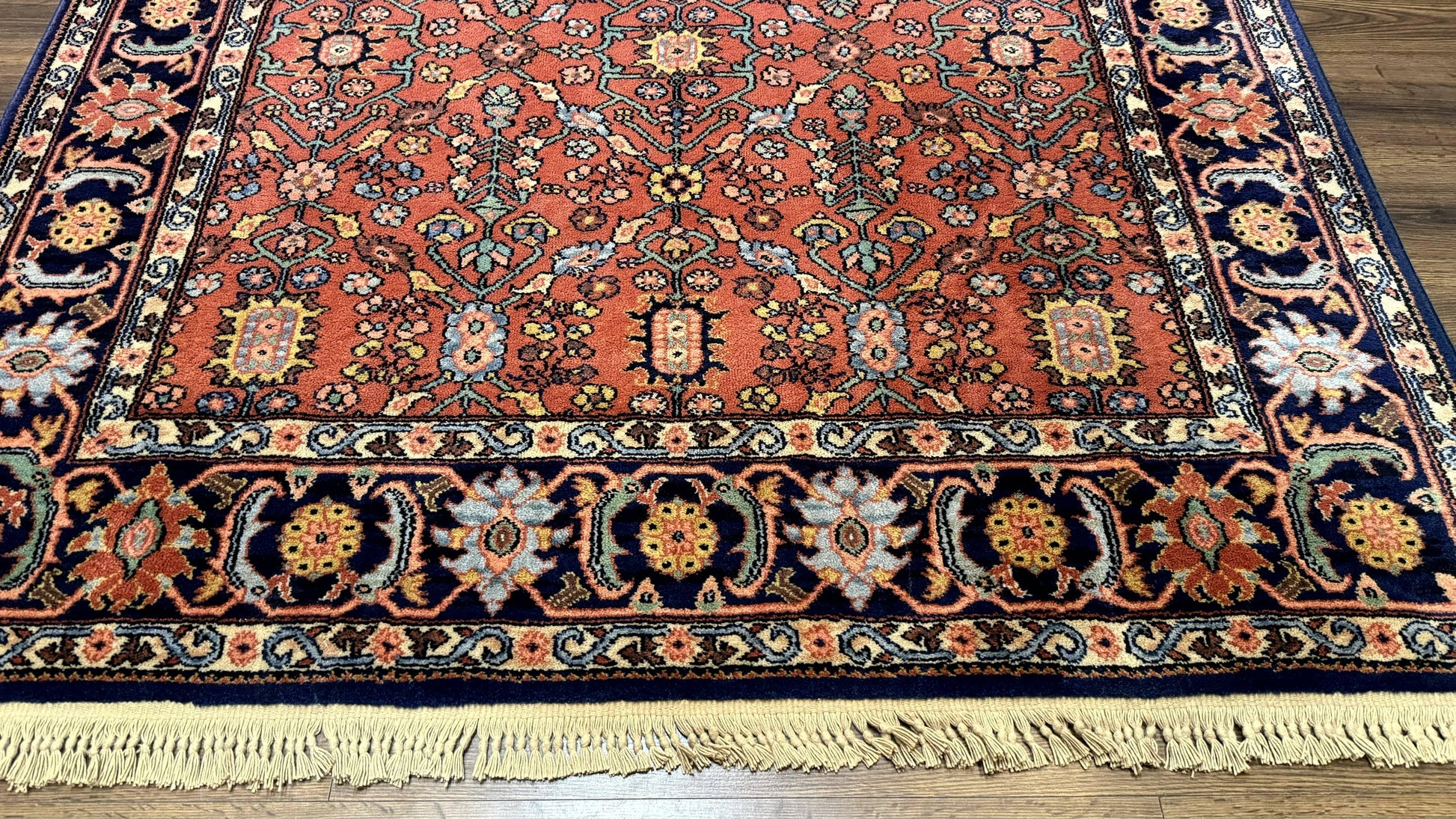 5.9 x 9 Karastan Serapi Rug #729, Wool Karastan Carpet, Original 700 Series, Red and Dark Blue, Discontinued, 6x9 Vintage Karastan, Rare - Nuvé