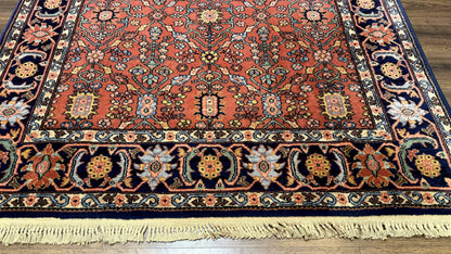 5.9 x 9 Karastan Serapi Rug #729, Wool Karastan Carpet, Original 700 Series, Red and Dark Blue, Discontinued, 6x9 Vintage Karastan, Rare - Nuvé