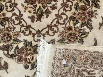 Sino Persian Rug 8x10, Floral, Elegant, Fine 225 KPSI, Beige, Wool & Silk - Nuvé