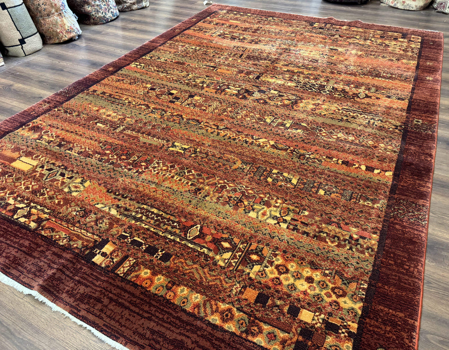 Couristan Rug 8x11 Brown Contemporary Wool Belgium Power Loomed Carpet - Nuvé