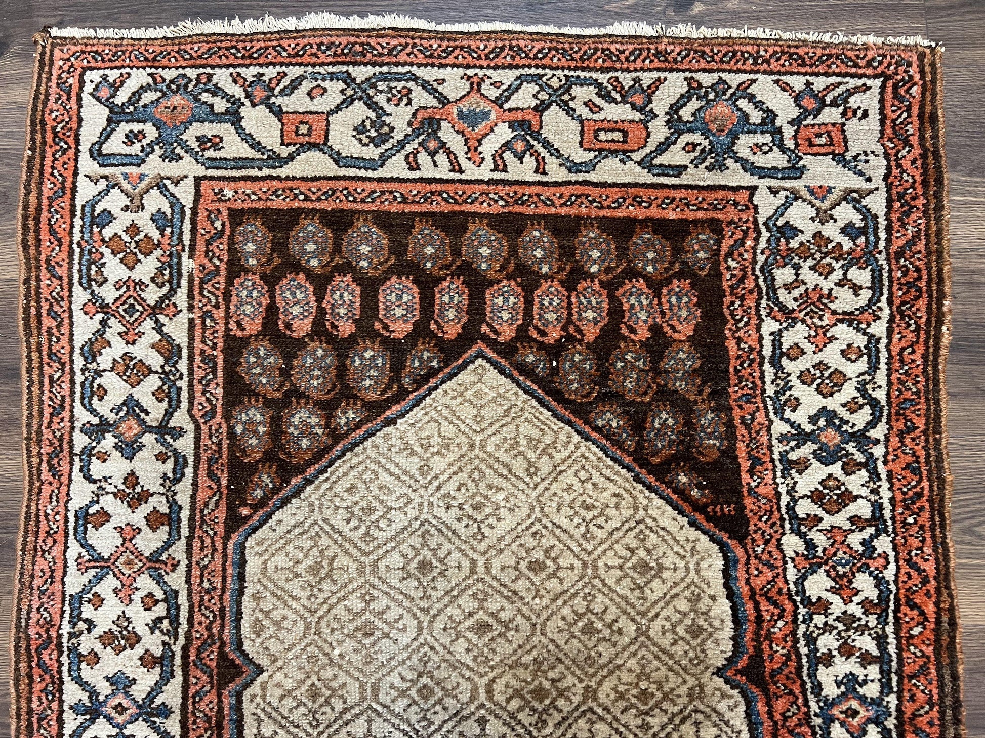 Rare Persian Tribal Runner Rug 3.5 x 10, Sarab Serab Kalegy Carpet, Antique 1920s Collectible Geometric Medallion Oriental Wool Runner, Hand Knotted, Camel Hair Color - Nuvé