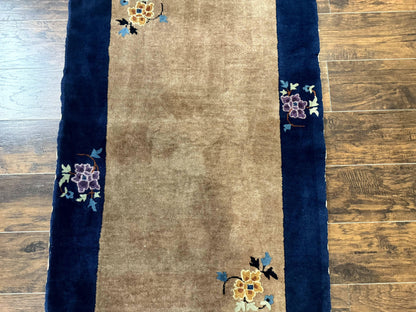 Chinese Rug 3x5, Antique Peking Art Deco Carpet, Simple Design - Nuvé