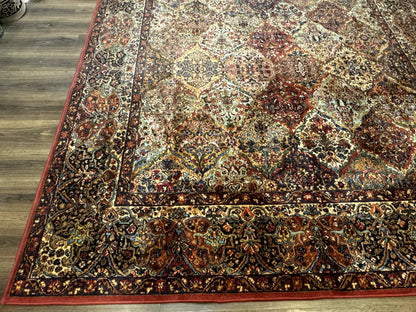 Square Karastan Multicolor Panel Kirman Rug #717, Rare Size 8.8 x 8.8, Original 700 Series, Wool - Nuvé