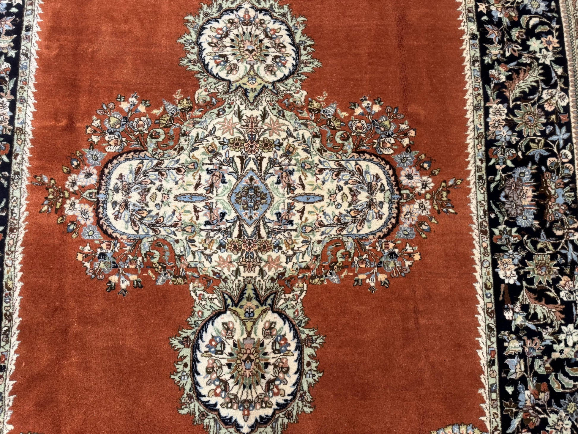 Persian Rug 11x13, Semi Open Field, Soft Wool Pile, Vintage Persian Carpet, Persian Tabriz Tabatabai - Nuvé