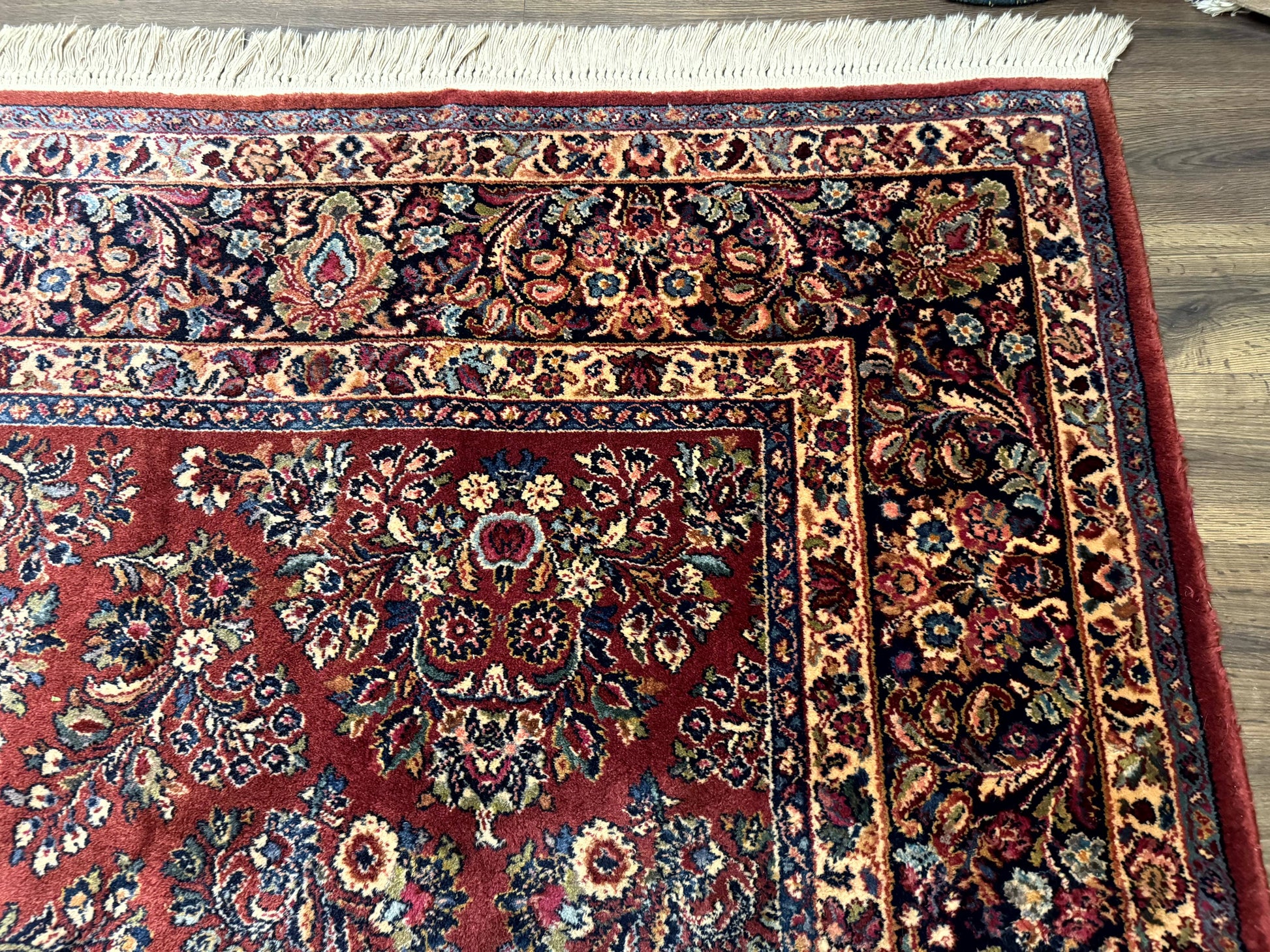 Karastan Rug 10x14, Red Sarouk #785, Wool Original 700 Series - Nuvé