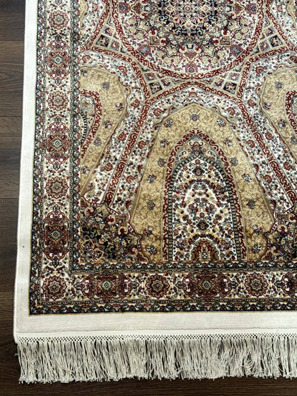 Turkish Silk Runner Rug 2.6 x 12, Hereke Mamluk Runner, Bamboo Silk, New - Nuvé