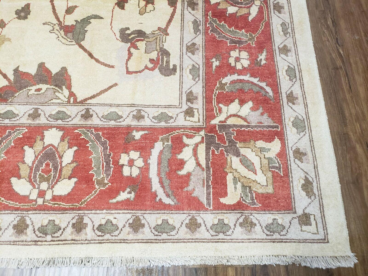 9' X 12' One-Of-A-Kind William Pak Peshawar Hand-knotted Wool Rug Nice