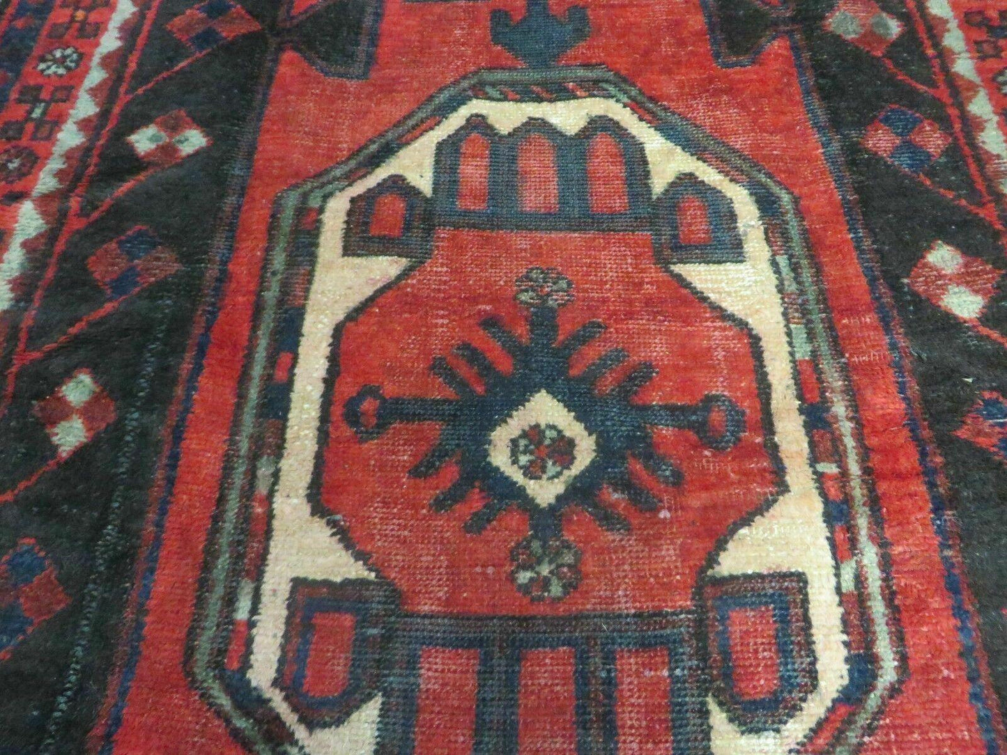 4' X 8' Antique Handmade India Geometric Oriental Tribal Wool Rug Red # 603 - Nuvé